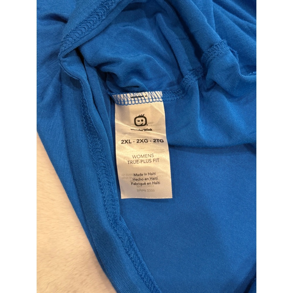 WonderWink Womens 2XL Blue Short Sleeve T-Shirt True-Plus Fit 2209 NEW - Picture 5 of 6